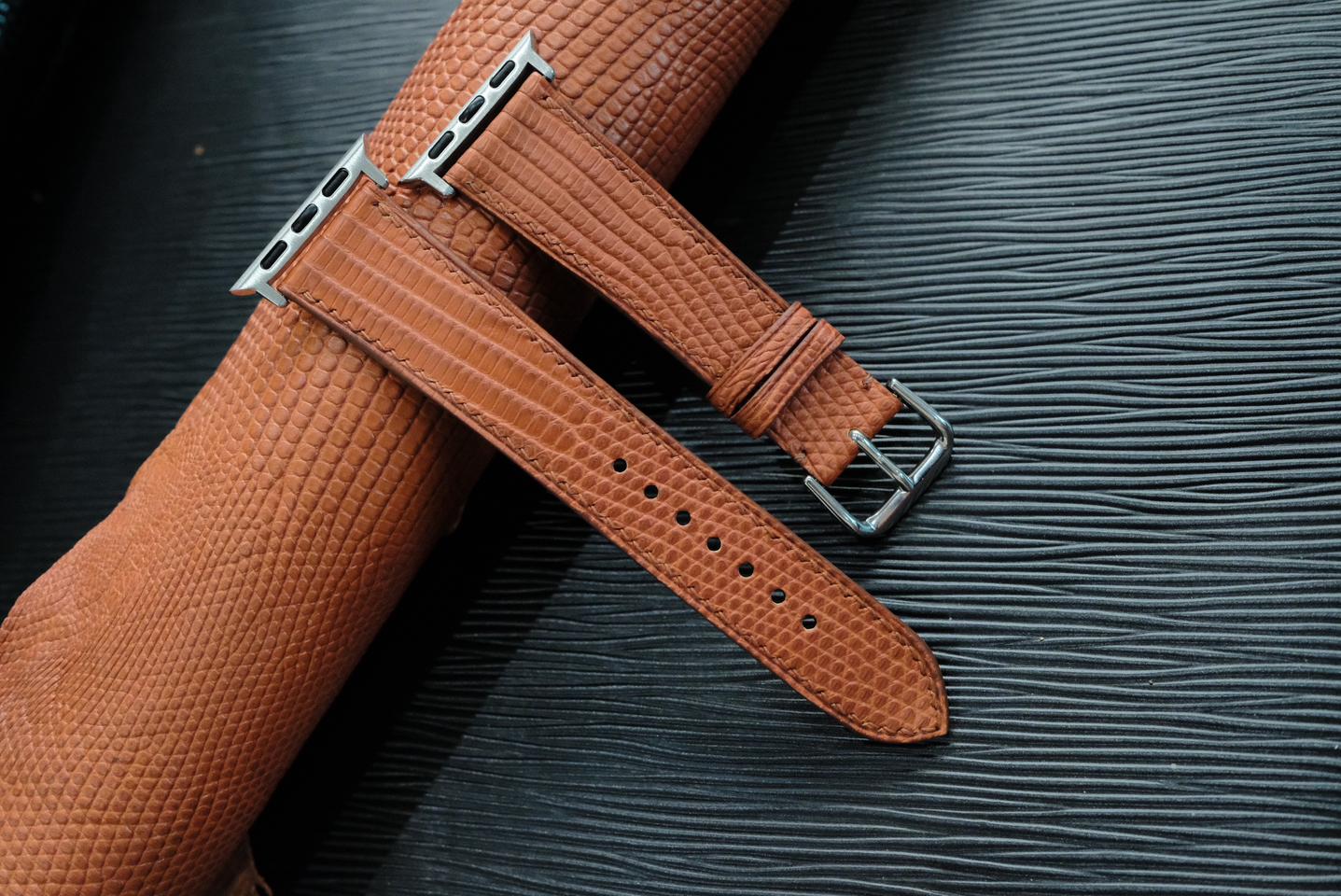 高級トカゲ革時計ベルト手縫い時計ベルトアップルウォッチ時計ベルト1枚目の画像